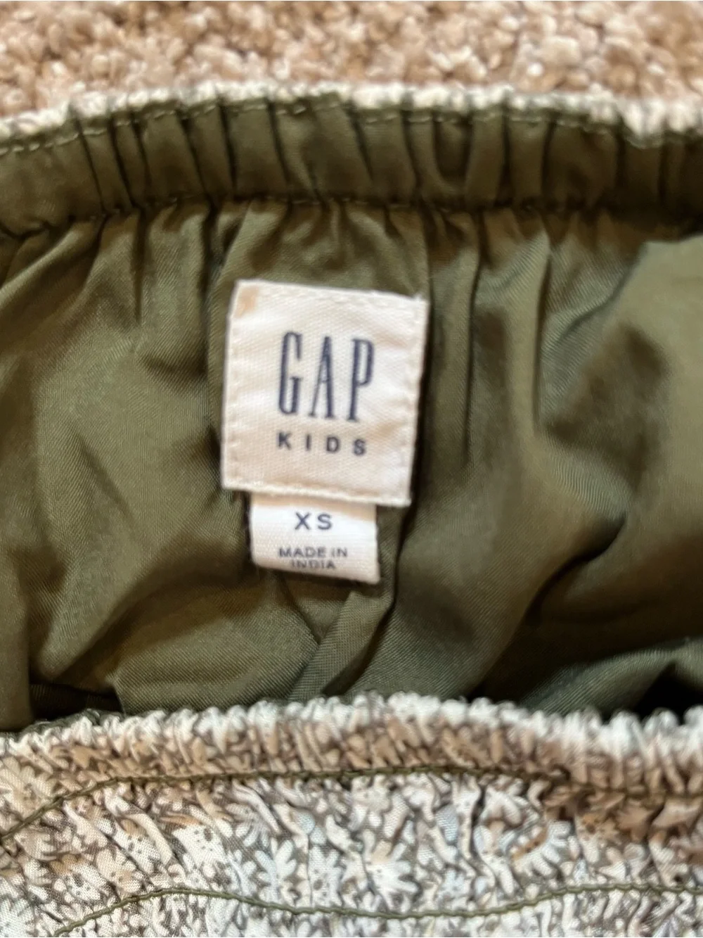 GAP Girls Floral Smocked Sundress - Cream and Brown